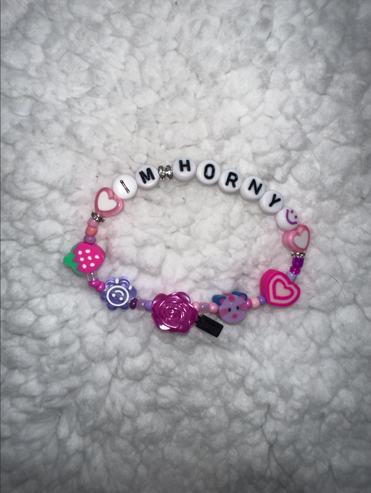 Limited Edition "I'M HORNY:)" Blanco Bracelets