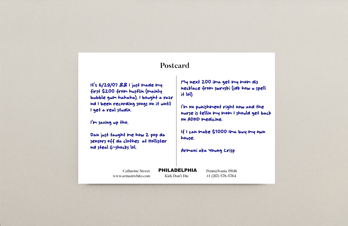 Armani White Postcard Subscription Series