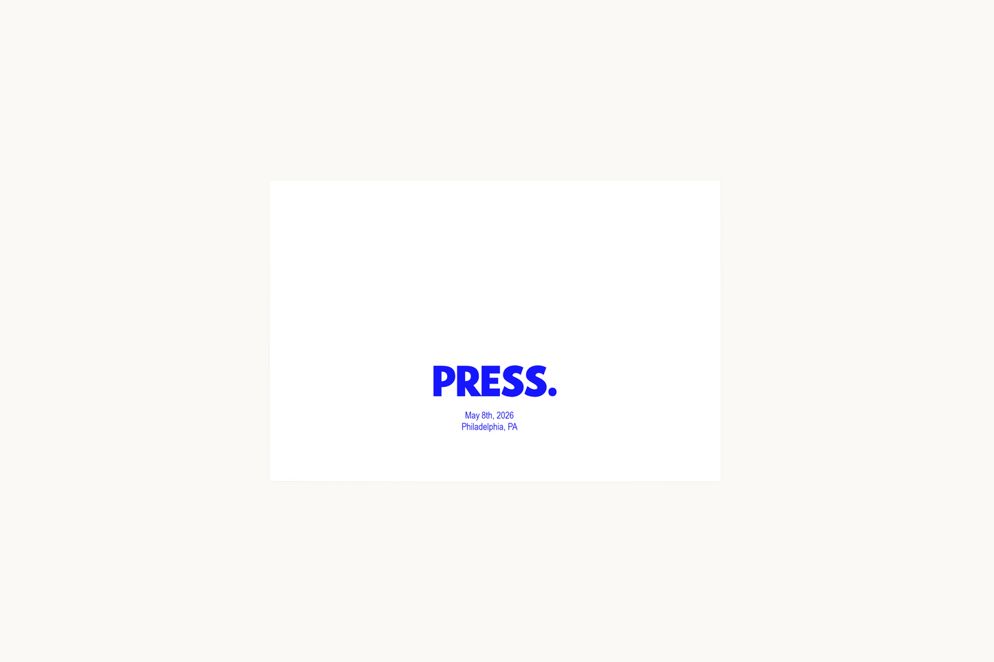 “PRESS.” Postcard Subscription Series